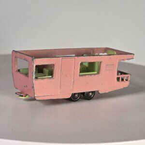 Vintage Lesney Matchbox Series No. 23 Trailer Caravan Pink Diecast Model